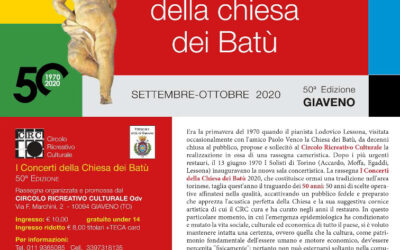 I concerti della chiesa dei Batù -SETTEMBRE-OTTOBRE 2020 – 50ª Edizione GIAVENO