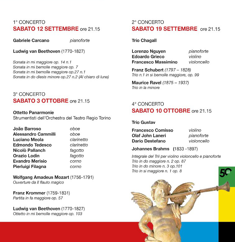 I concerti della chiesa dei Batù -SETTEMBRE-OTTOBRE 2020 - 50ª Edizione GIAVENO