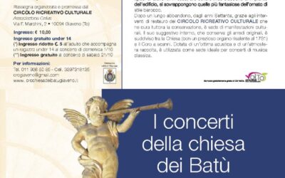 I Concerti della Chiesa dei Batù – SETTEMBRE – OTTOBRE 2017 – 47ª Edizione GIAVENO