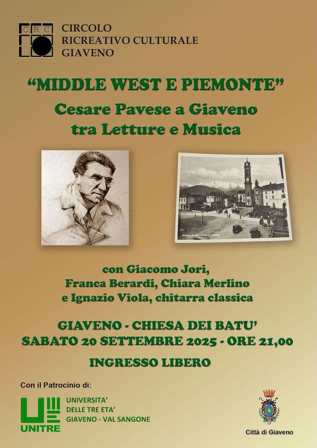 locandina Middle West-e Piemonte a Giaveno